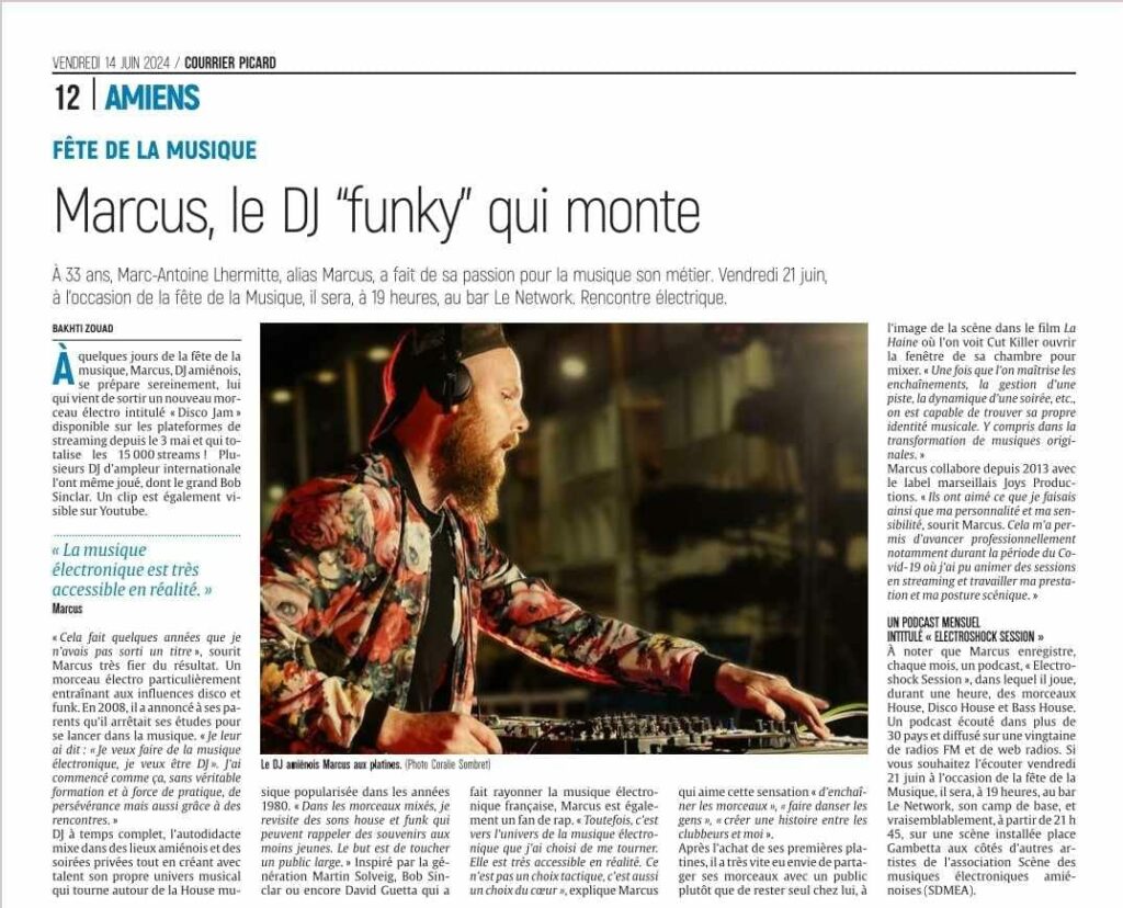 Marcus, dj , courrier picard, interview, artistes, artistes qui monte, emocia.fr